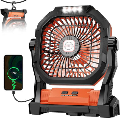 Camping Fan Rechargeable, 20000mAh Battery Powered Portable Fan - Image 2
