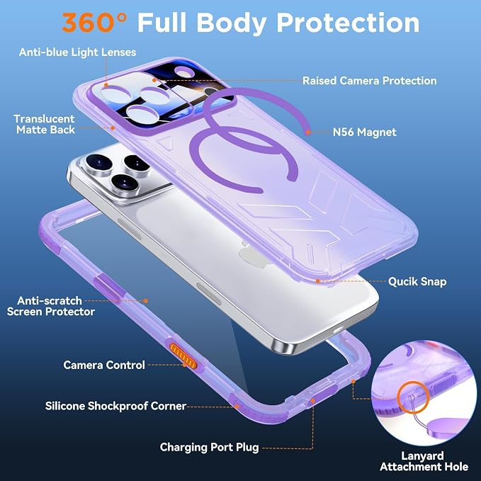 WIFORT for iPhone 17 Pro Max Waterproof Case, - Image 7