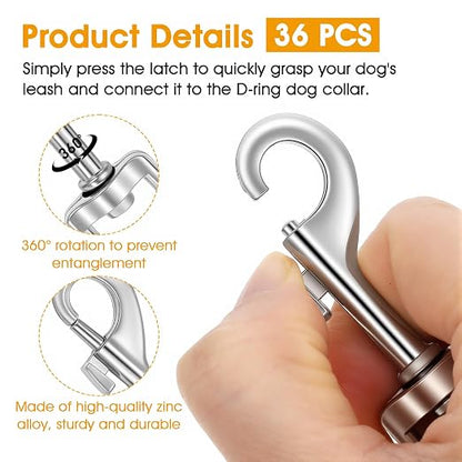 36 Pcs Swivel Snap Hooks, 2.76 Inch Heavy Duty Flag Clasp Single Ended Clip - Image 3