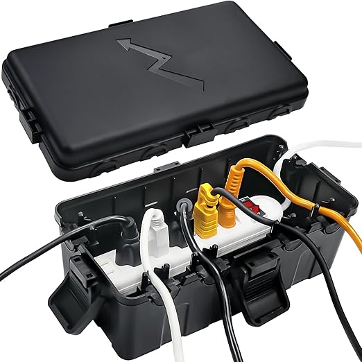 Hrensaw Medium Outdoor Electrical Box, IP54 Waterproof Extension Cord Cover w/6 by Hrensaw