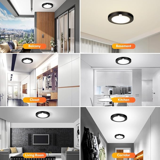 2-Pack Motion Sensor LED Ceiling Lights, 15W-100W Equivalent, 1200LM 3 Colors - Image 7
