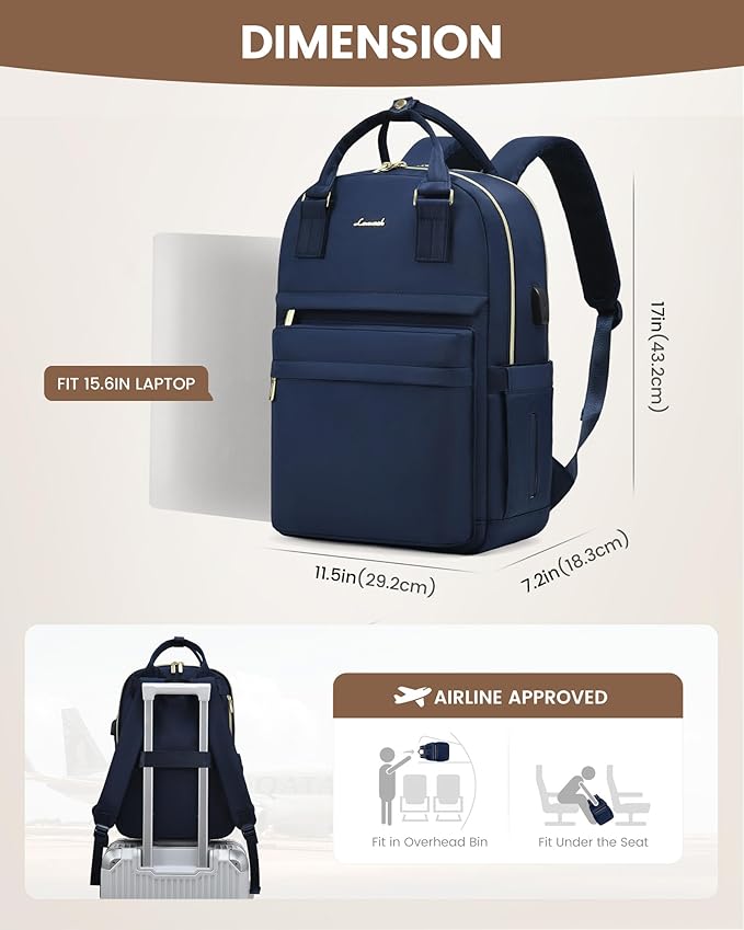 LOVEVOOK Laptop Backpack for Women 15.6 Inch Laptop Bag - Image 6