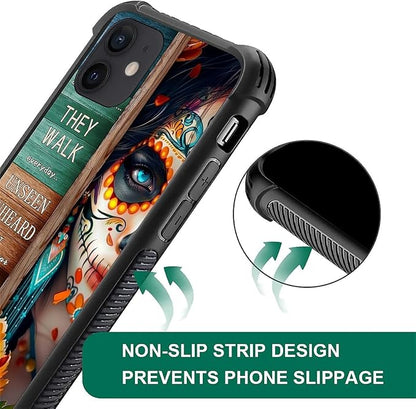for iPhone 12/12 Pro Case, Sugar Skull Day of Death Halloween Pattern Graphic - Image 5