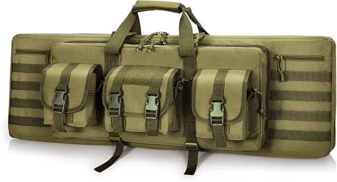 DULCE DOM 36 42 48 Inch Double Rifle Case, Tactical Soft Padded Backpack by DULCEDOM
