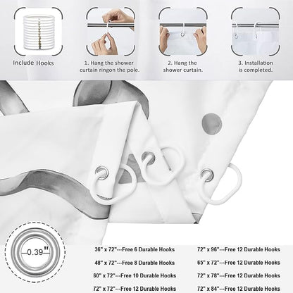 Grey and White Bow Shower Curtain - Image 6