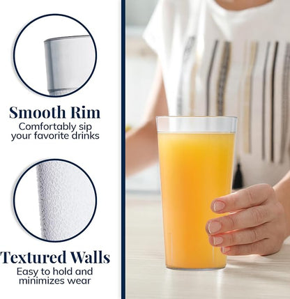 US Acrylic Cafe Plastic Reusable Tumblers 20-ounce Water Cups in Clear | Value - Image 4