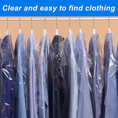 100 Pack Plastic Dry Cleaning Bags 23.6x35.4 Inch Garment Bags - Image 5
