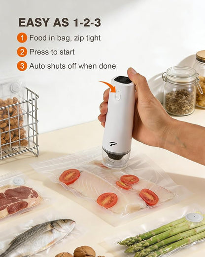 Vacuum sealer for food, Chef’s Design to Preserve Freshness, Compact Handheld - Image 8