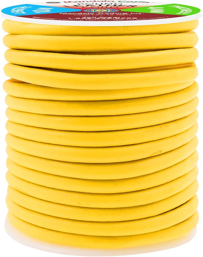 Mandala Crafts Round Genuine Yellow Leather Cord - Image 2