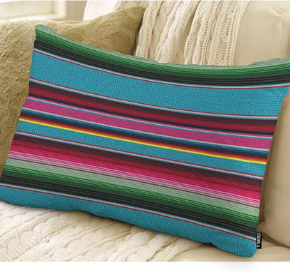 EKOBLA Decorative Lumber Cushion Case Mexican Stripes Pattern Ethnic Cinco De - Image 2