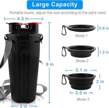 Dog Travel Water Bottle Collapsible Bowls, 2 in 1 Pet Food Container - Image 6