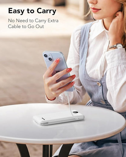 VRURC Portable Charger with Cables and Wall Plug | Power Bank with Cords | - Image 6