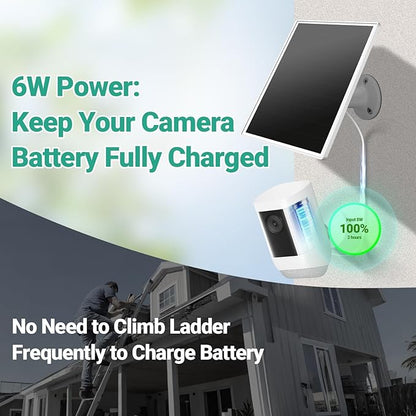 2 Pack Solar Panel for Ring Camera, 6W Solar Charger - Image 4