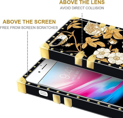 Compatible with iPhone 8 7 SE Case, Blooming Rose Golden Flower Luxury Golden - Image 7
