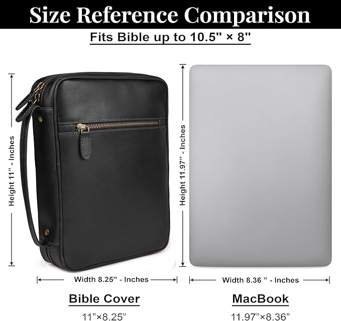 LEATHER VILLAGE Handmade Vintage Leather Bible Cover - Image 3