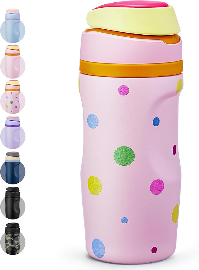 Fijinhom 16 oz Insulated Water Bottle, Stainless Steel Sports Water Bottle by Fijinhom