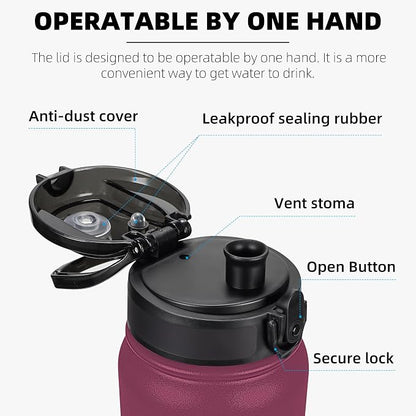 Fanhaw 20 oz Insulated Stainless Steel Water Bottle - Image 2
