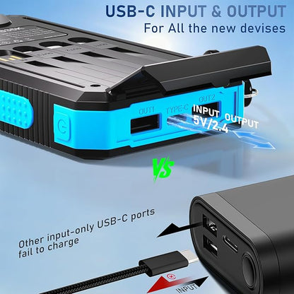 Durecopow Solar Charger Power Bank 20, Portable Charger, 4 Cables 3 Ports Fast - Image 6