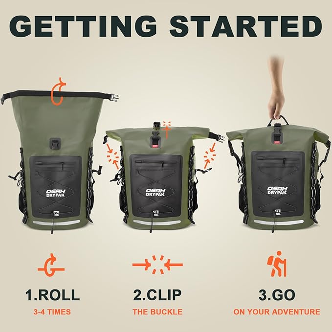 OSAH DRYPAK Waterproof Backpack Dry Bag 25L/35L/55L/85L – Heavy Duty Roll-Top - Image 6