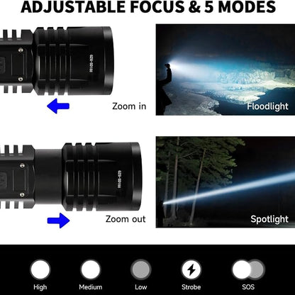 Rechargeable LED Flashlights High Lumens, 10000mAh High Powered Waterproof - Image 7