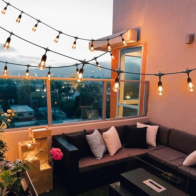 35FT Outdoor String Lights, 16 Shatterproof Edison Bulbs, Dimmable RGB Color - Image 4