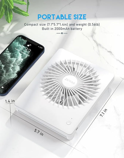 Zuvas Desk Fan Battery Operated Fan Rechargeable 180°Tilt Folding Personal Fan - Image 5