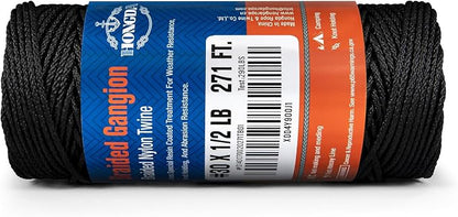 HONGDA Braided Black Nylon String, #30 Tarred Bank Line Twine, 271 Feet Black - Image 6