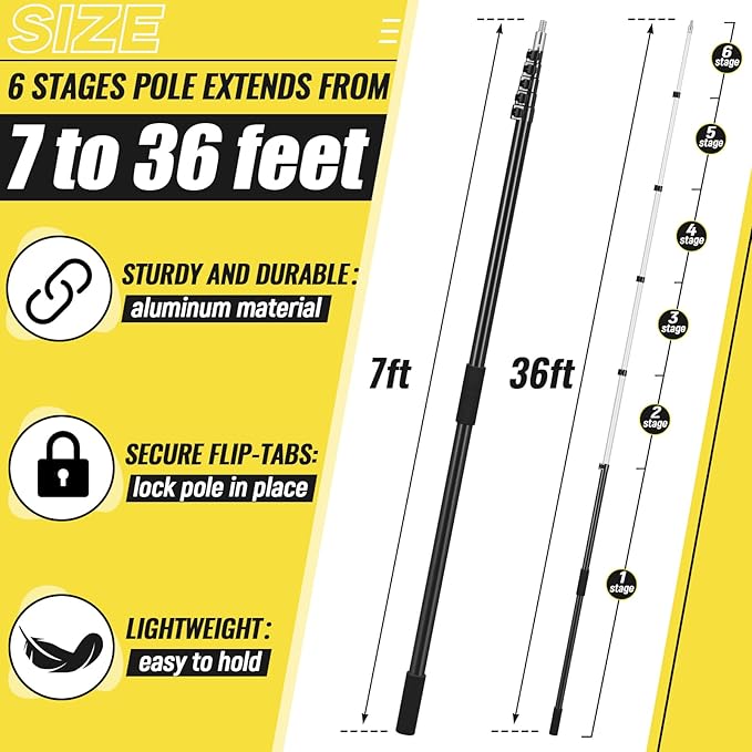 7-36 ft Telescopic Extension Pole - Image 2