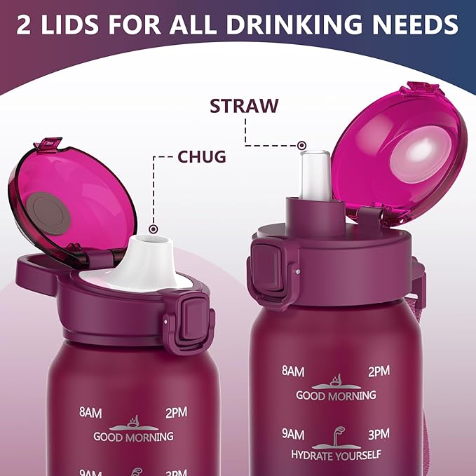 SLUXKE Insulated Water Bottle 24oz, Double Wall Vacuum 18/10 Stainless Steel - Image 2