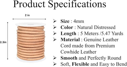 GENIQUE Real/Genuine Round Leather String Cord - Image 2