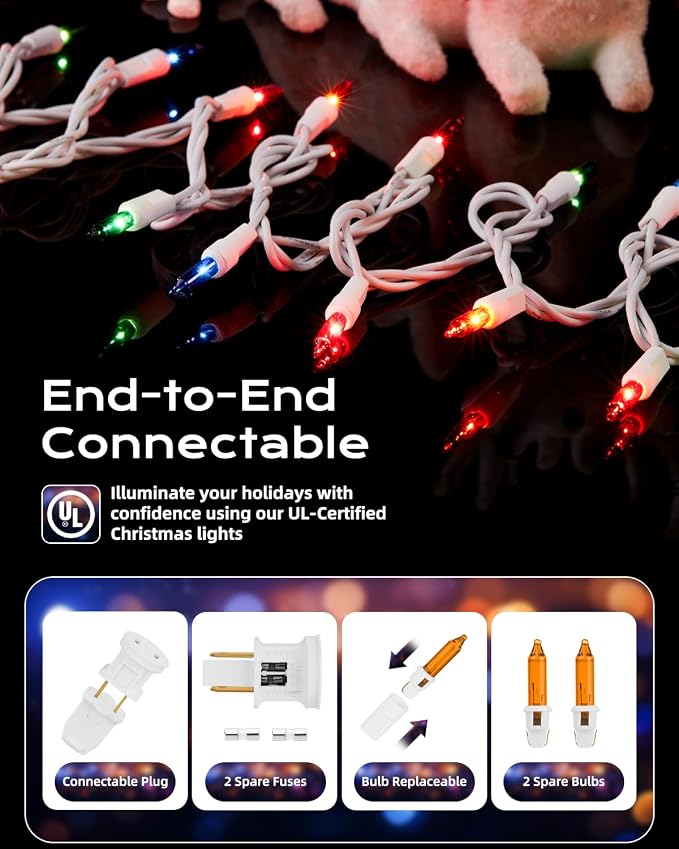 Brightown Multicolor Christmas Mini String Lights, 100-Count 26.5ft - Image 3