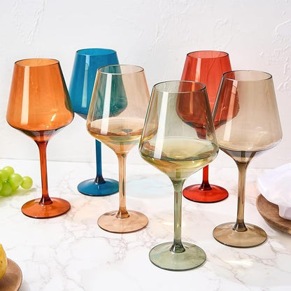 European Style Plastic Crystal, Stemmed Wine Glasses | Set of 6 | Acrylic - Image 6
