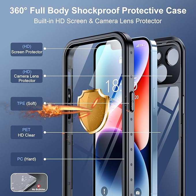 SPIDERCASE for iPhone 14 Case Waterproof, Built-in Lens & Screen Protector - Image 4