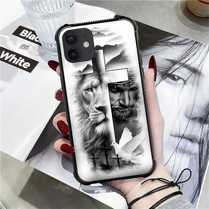 for iPhone 12 Mini Case, Lion Cross Jesus Christ Dove Pattern Made of Soft - Image 7