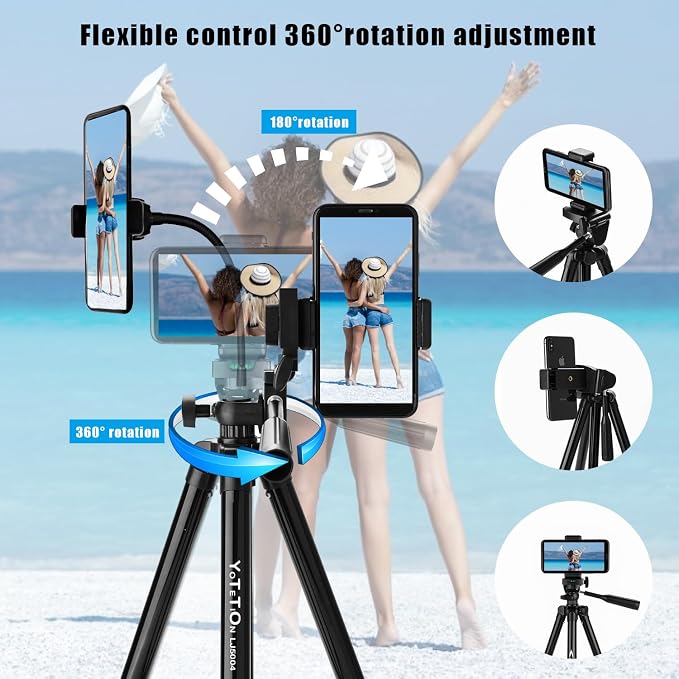 65" Aluminum Phone & Camera Tripod - Image 5