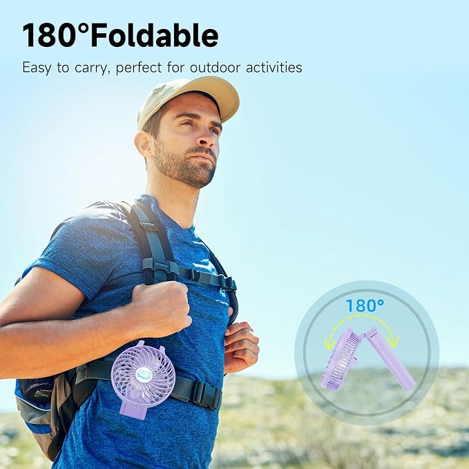 HandFan 10400mAh Personal Handheld Fan, 40Hrs Long-Lasted Hand Fan Rechargeable - Image 6