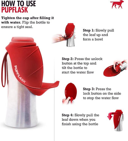 PupFlask Large Dog Water Bottle | 27 or 40 OZ Stainless Steel | Convenient Dog - Image 3