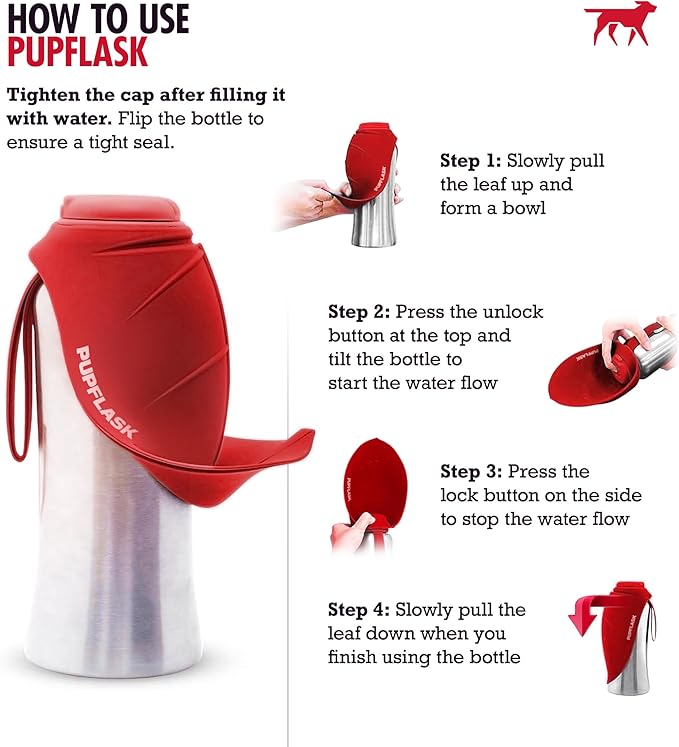 PupFlask Large Dog Water Bottle | 27 or 40 OZ Stainless Steel | Convenient Dog - Image 3