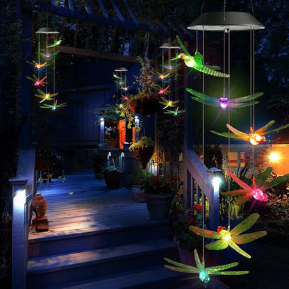Toodour Solar Wind Chimes Outdoor, Color Changing Solar Lights Dragonfly - Image 2