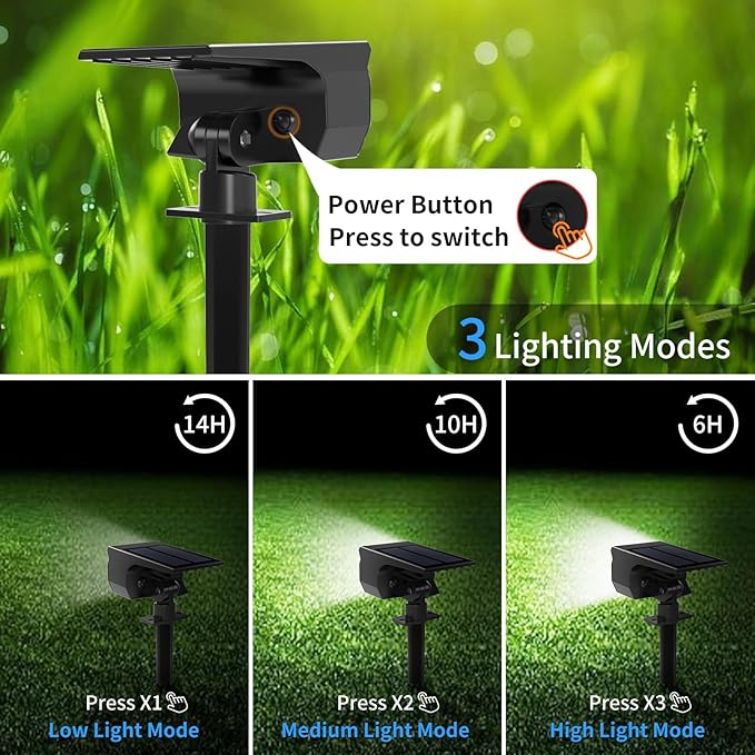Tadyreal Solar Spot Lights Outdoor 2 Pack, Solar Landscape Spotlights Waterproof - Image 7