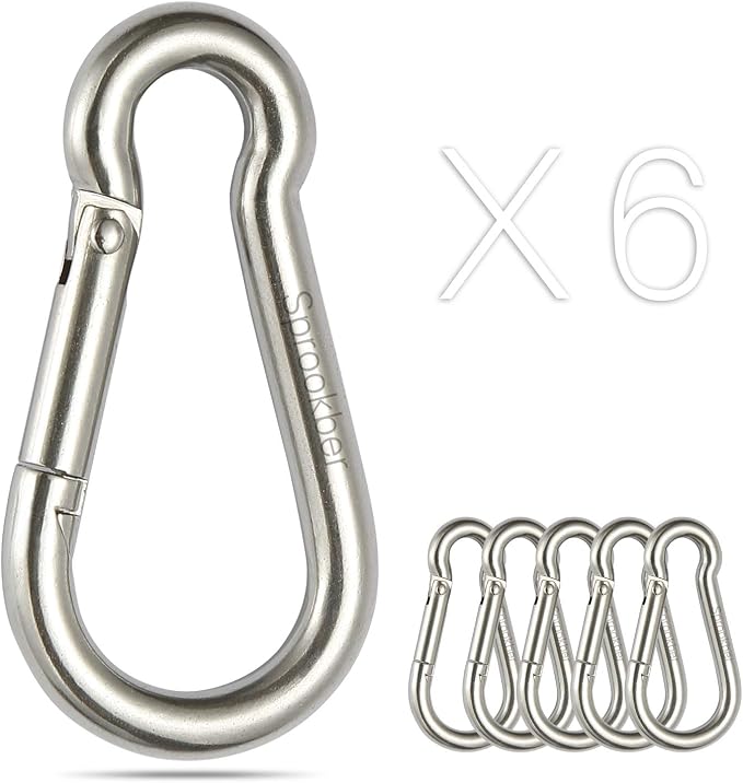 sprookber Stainless Steel Spring Snap Hook Carabiner by Sprookber