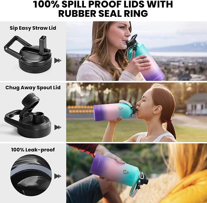 RAYMYLO Insulated Water Bottle 87 oz, Triple Wall Vacuum Stainless Steel - Image 3