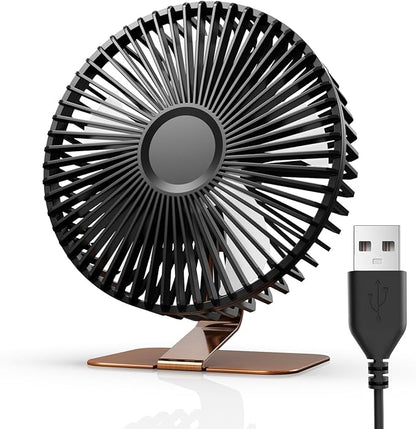 SLENPET 6 inch USB Small Desk Fan, 4 Speeds, Ultra-quiet, 90° Adjustment by SLENPET