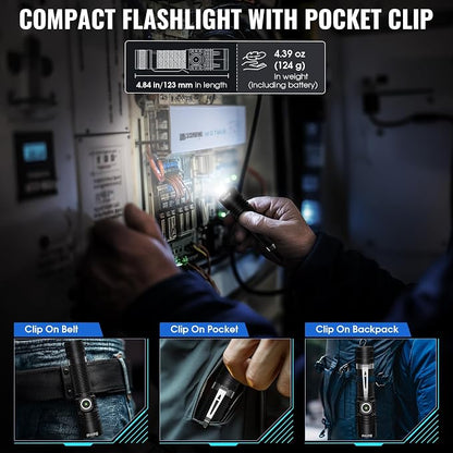 Banral Rechargeable Tactical Flashlights, High Lumens Small Mini USB-C LED - Image 2