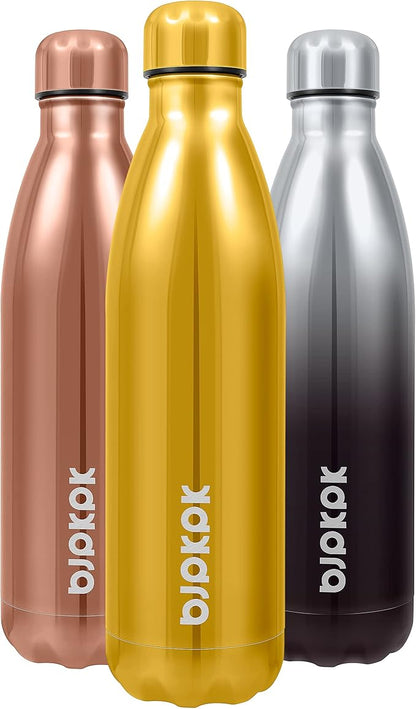 BJPKPK 25oz Insulated Stainless Steel Water Bottle BPA Free, Shining Gold by BJPKPK