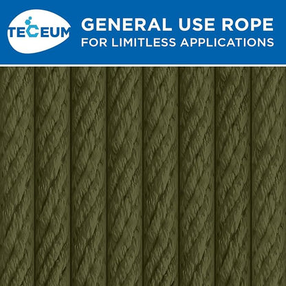 TECEUM Cotton Rope 3/16” – 50 FT – Strong All-Purpose Braided Rope – Natural - Image 9