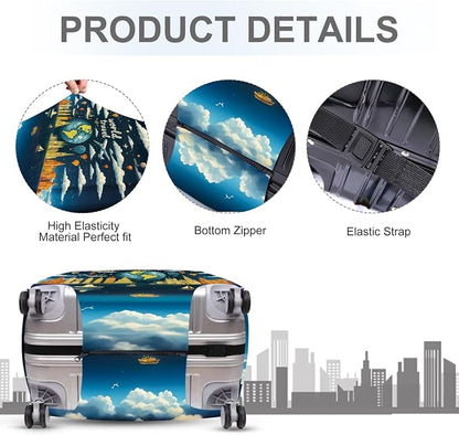 ANNA QUEEN World Travel Luggage Cover, Adventure Theme Suitcase Protector - Image 3