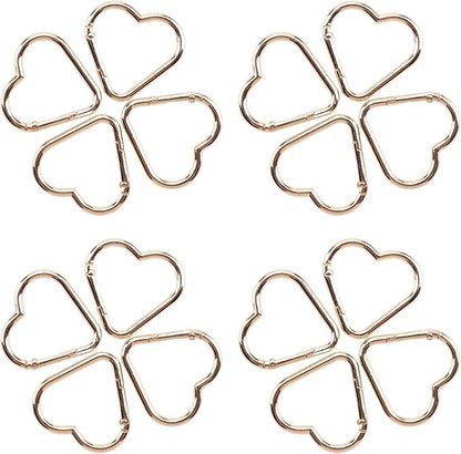 16-Pack Gold Heart Carabiner Clips, Cute Keychain Accessories - Image 3