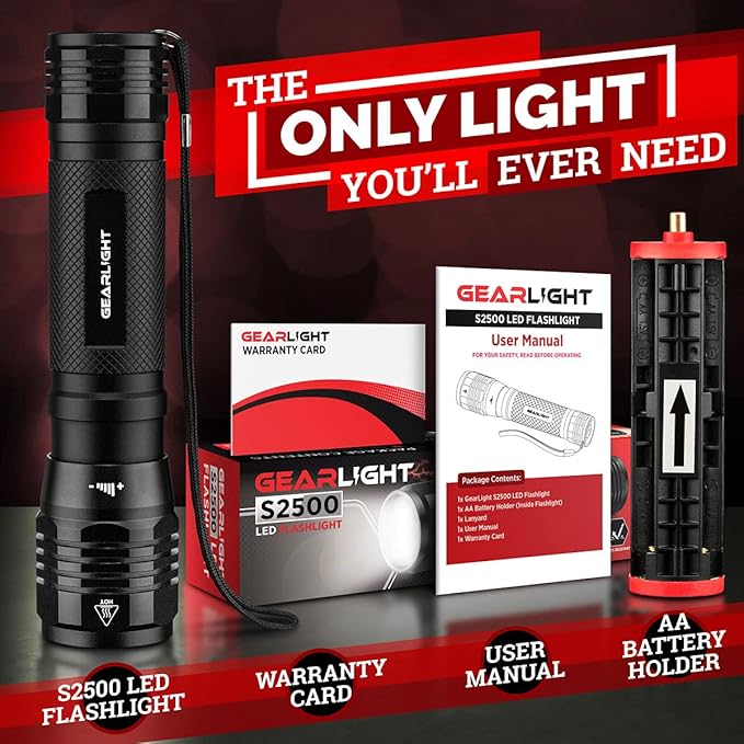 LED Flashlight High Lumens, Tactical Flashlight Battery Powered, Bright - Image 7
