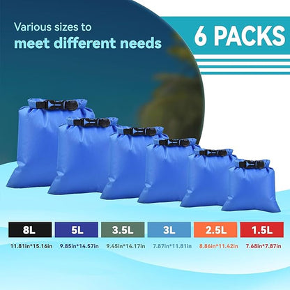 6PCS Dry Bags Waterproof, Lightweight Dry Bags - Image 2